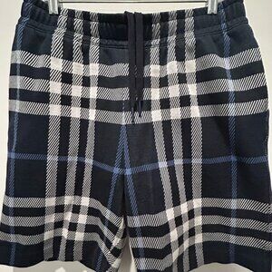 Burberry Ferryfield knitted check jacquard cotton shorts in navy blue